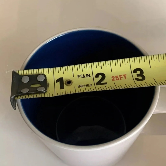 2 Pair Crate & Barrel Coffee Mugs White Cerulean Blue 3-5/8" Tea Discontinued - Picture 7 of 8